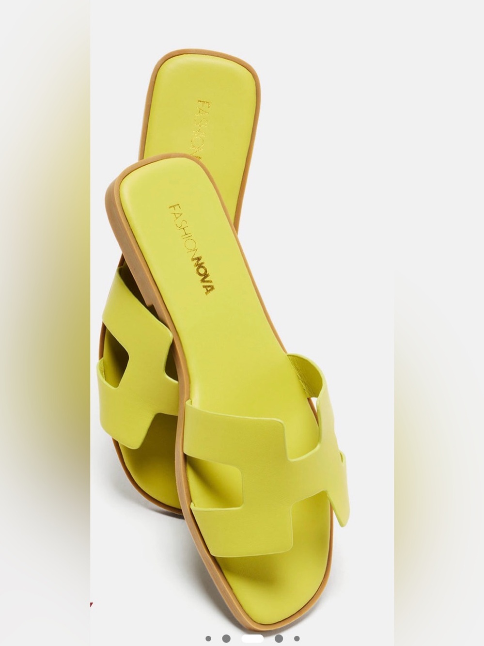Fashion Nova Neon Lime Slide Mules